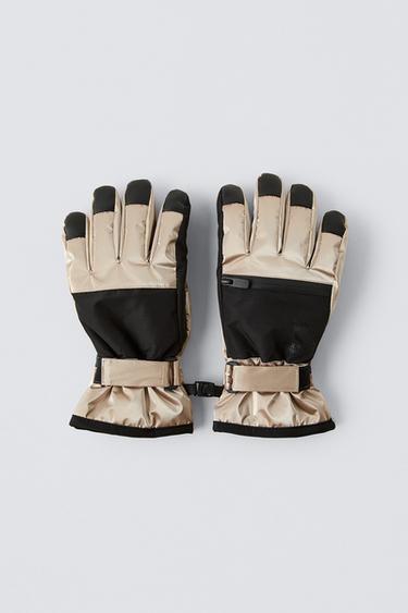 GANTS ANTIDÉRAPANTS SKI COLLECTION - Doré de Zara - Image 2