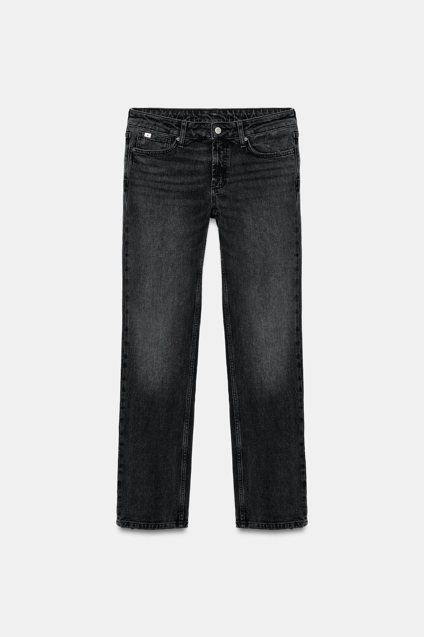 Женские джинсы Zara Trf Low-Rise Slim Fit, цвет: Чёрный — фото 7
