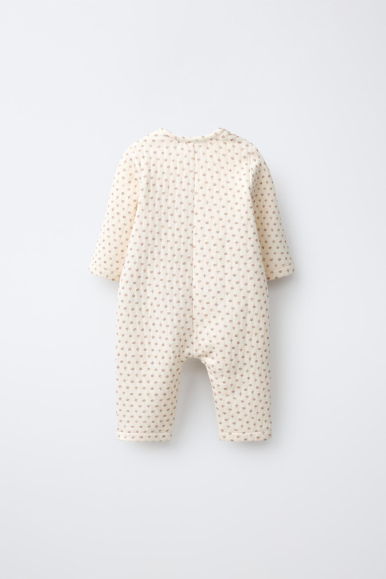 TWIG PRINT JUMPSUIT — Light ecru