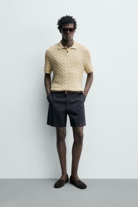 BRAIDED TEXTURED KNIT POLO from Zara - $69.90