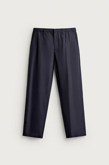 COMFORT RELAXED FIT TROUSERS - Dark navy by Zara