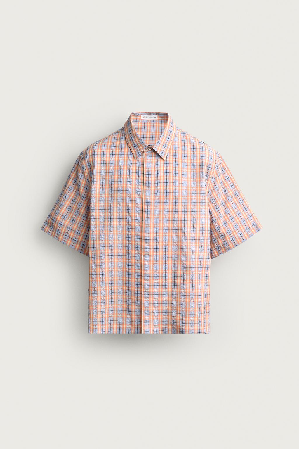 RELAXED FIT TEXTURED CHECK SHIRT
