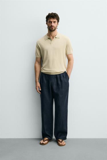 REGULAR FIT KNIT POLO SHIRT - Light green by Zara - Image 0