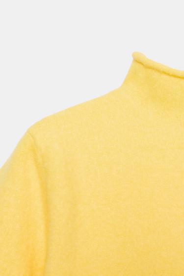 PULL MANCHES COURTES MAILLES DOUCES - Jaune de Zara - Image 3