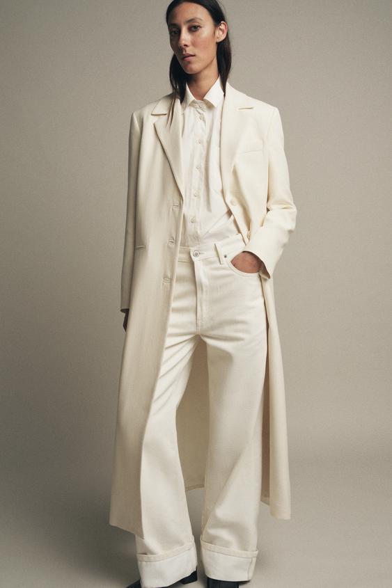 Cappotti Inverno Cappotto Bianco Zara Donna Cappotti Lunghi - Main Image