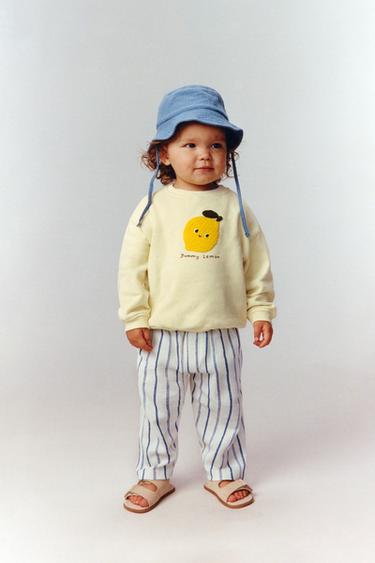 Zara LEMON PATCH SWEATSHIRT - Light green