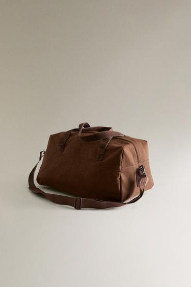 CANVAS WEEKENDER BAG - Brown by Zara - Image 3