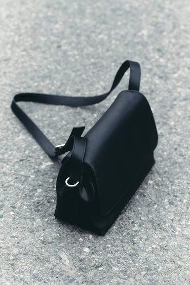 Zara 翻蓋單肩包 - 黑色