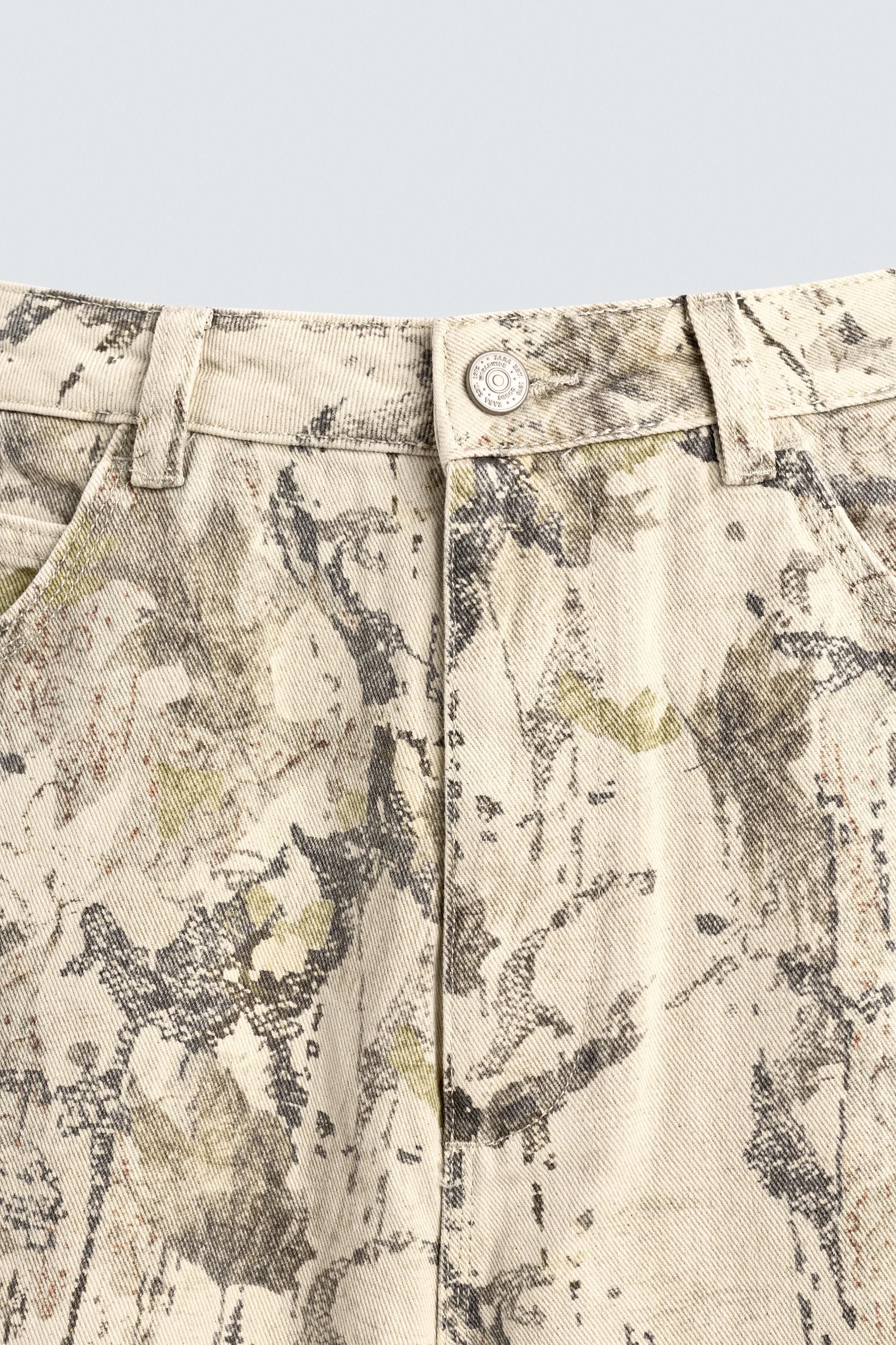 アブストラクト柄バギーフィットカーペンターパンツ - 028 | ZARA