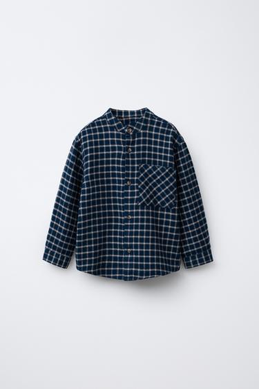 CAMISA ESTAMPADA XADREZ - Azuis-marinhos / Crus da Zara