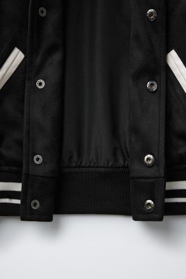 BOMBERJACKE AUS WILDLEDERIMITAT - Schwarz von Zara