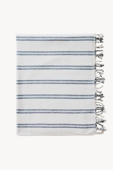 STRIPED BEACH SARONG TOWEL - Navy blue by Zara