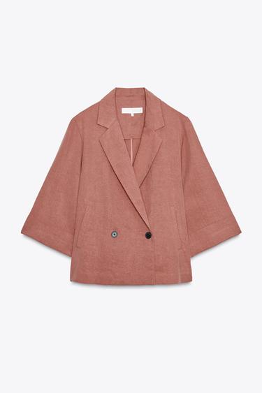 FRENCH SLEEVE DOUBLE-BREASTED BLAZER - MARSALA by Zara
