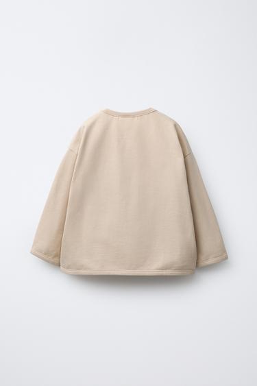 EMBROIDERED T-SHIRT - Light beige by Zara - Image 1