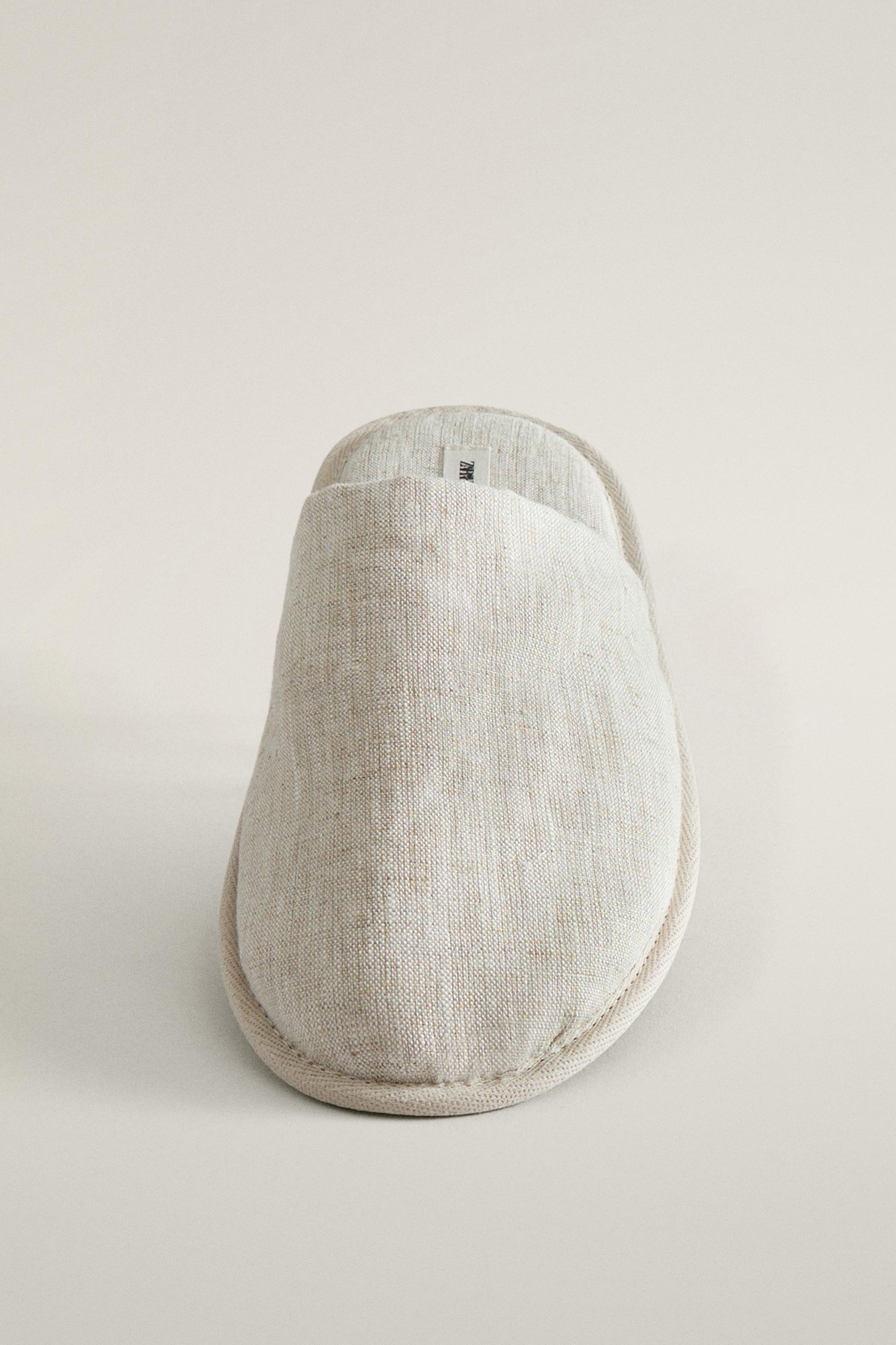 LINEN MULE SLIPPERS