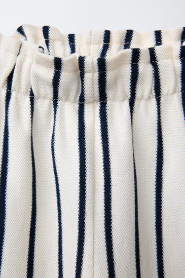 STRIPED PIQUÉ CULOTTES - Navy blue by Zara - Image 2