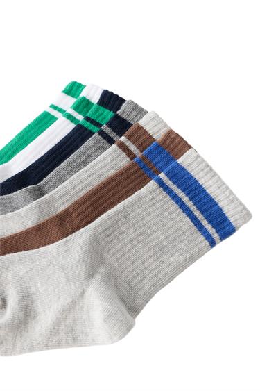 SEVEN-PACK OF STRIPED CREW SOCKS — Multicolored 2