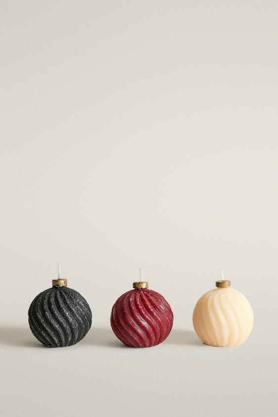 Zara GINGERBREAD SCENTED CANDLE ORNAMENTS (PACK OF 3) - Red - Image 0