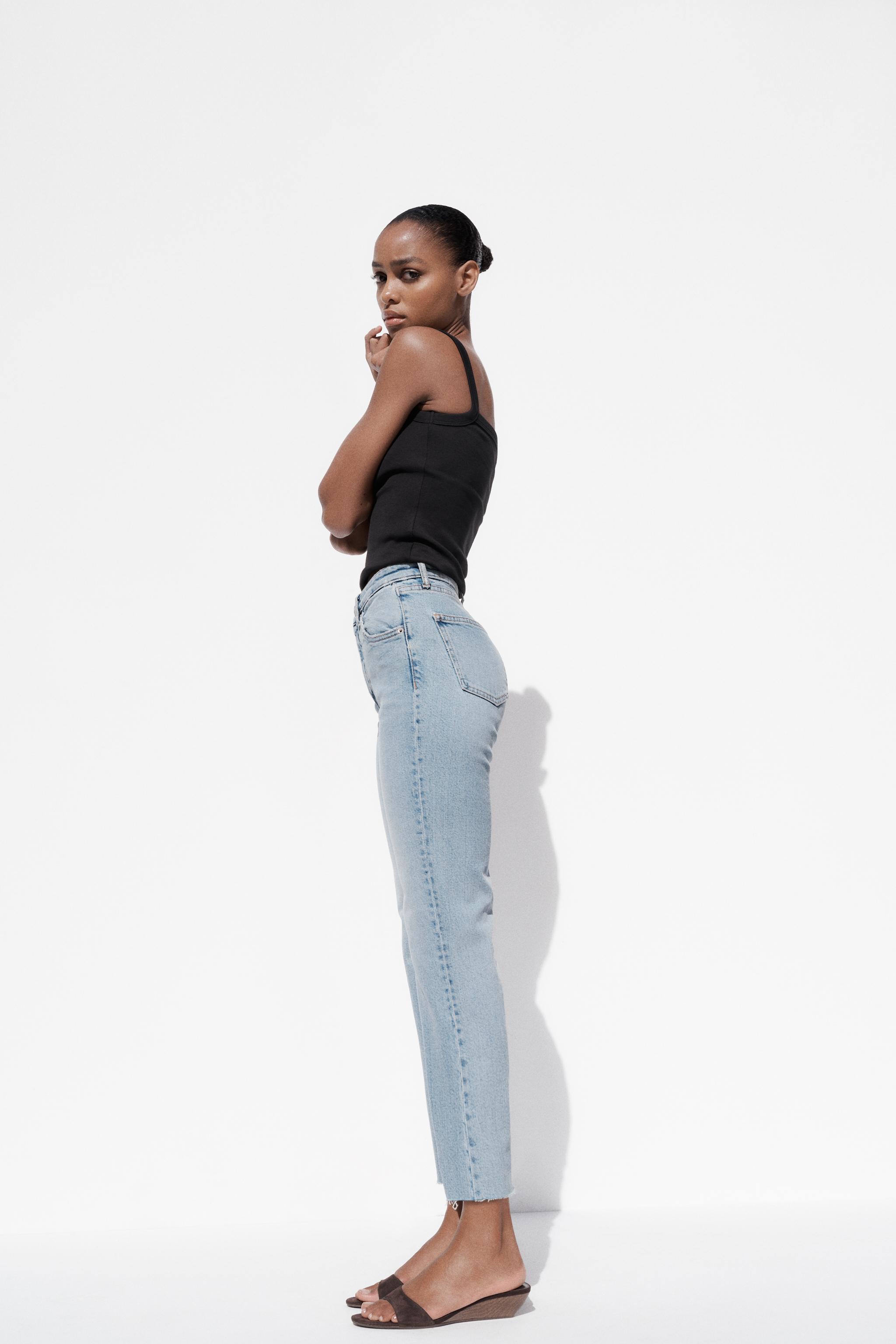 TRF CROPPED FLARE ハイライズデニムパンツ - ブラック | ZARA