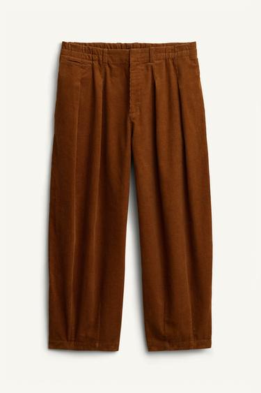 Zara LIMITED EDITION CORDUROY SUIT PANTS - Brown