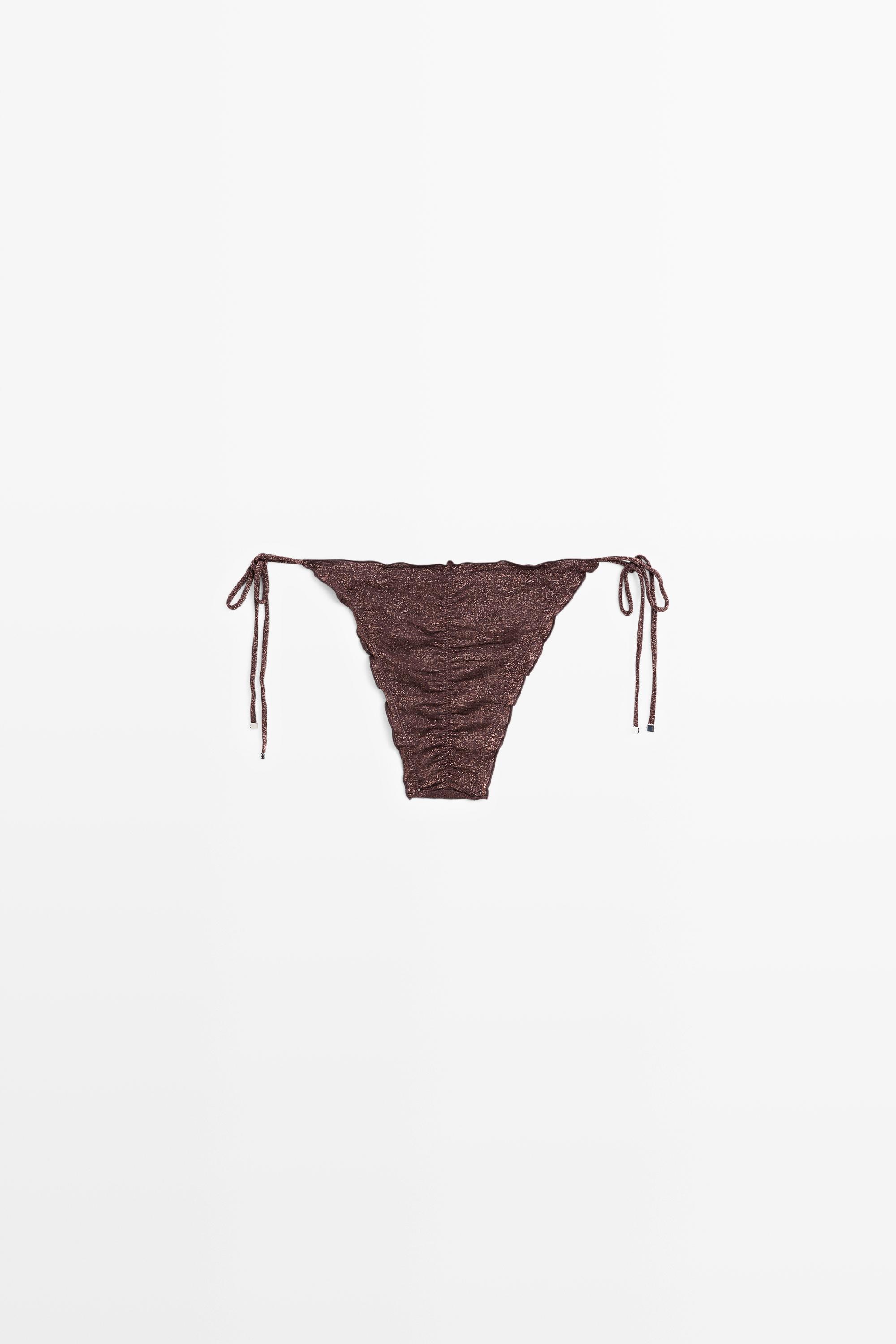 Shimmery ruffled bikini bottoms