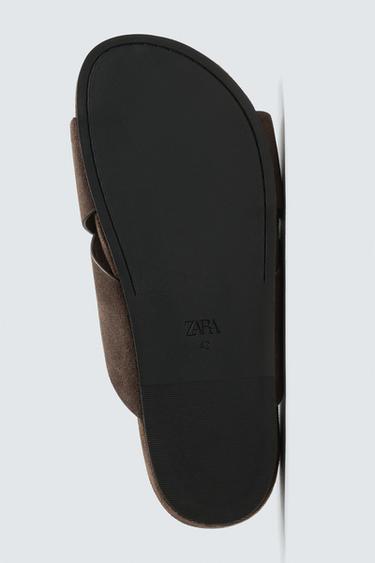 SANDALES À BRIDES CROISÉES - Chocolat de Zara - Image 6