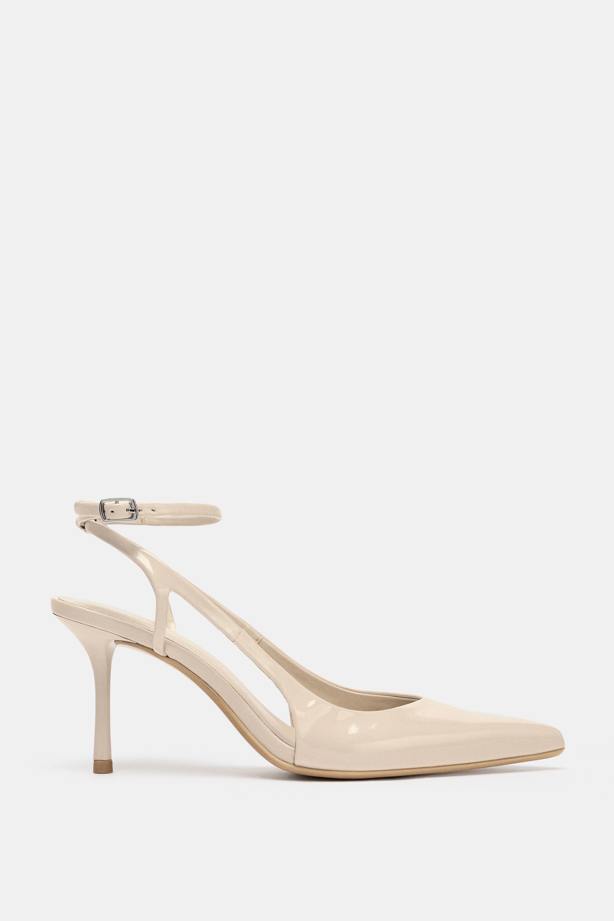 FAUX PATENT STRAPPY HIGH-HEEL SHOES