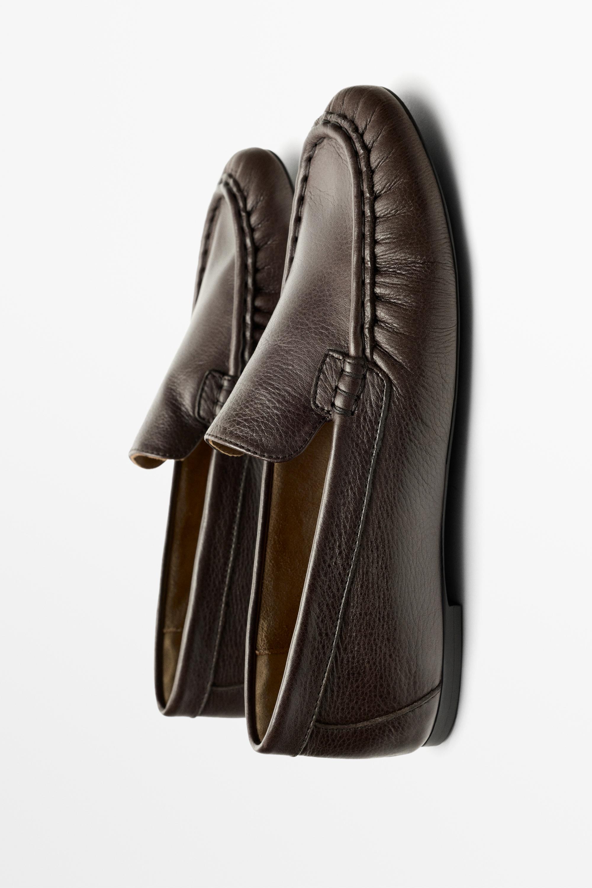 Soft leather moc toe loafer