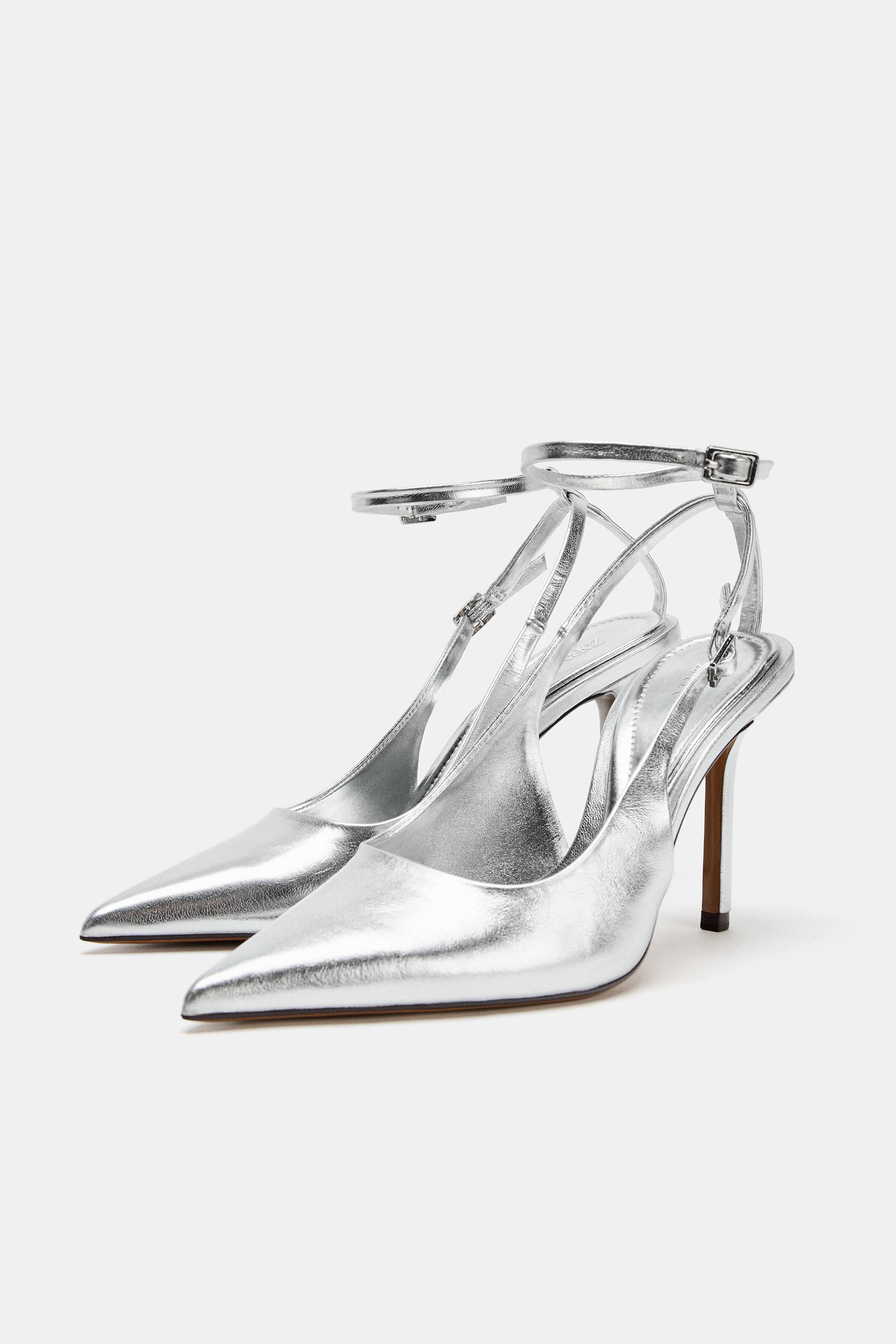METALLIC EFFECT SLINGBACK SHOES