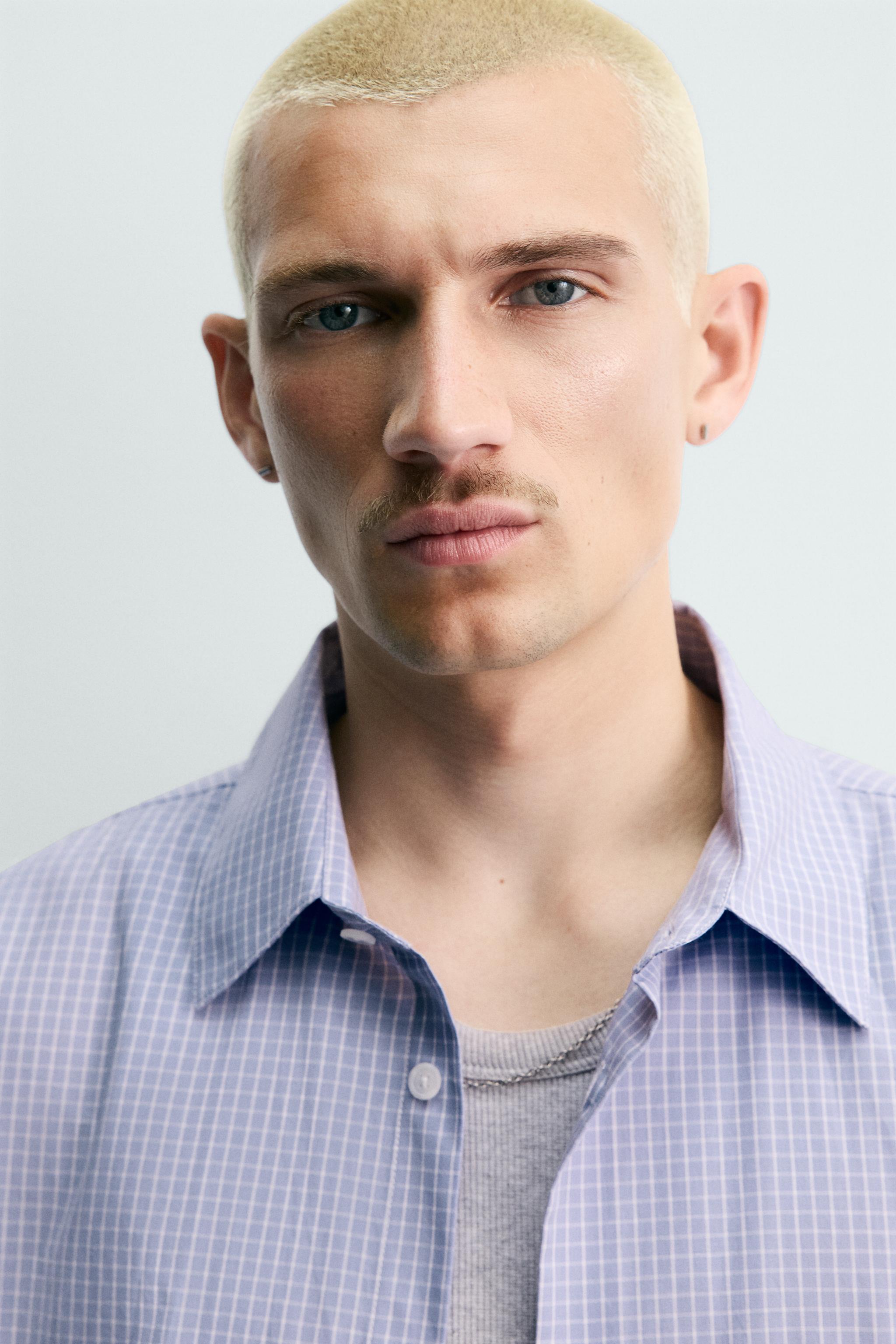 COMBINATION GRAPHIC PLAID SHIRT