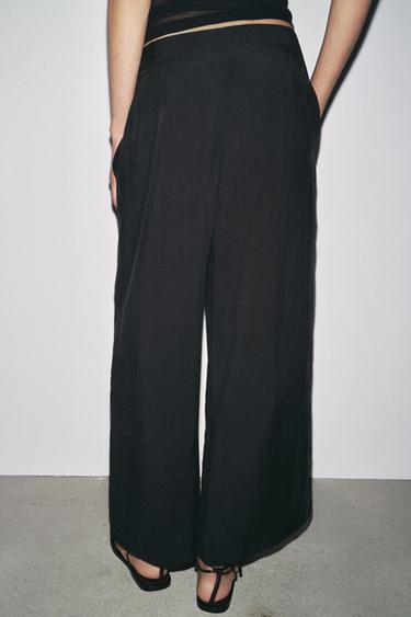 ZW COLLECTION CROPPED DARTED TROUSERS - Black by Zara - Image 2
