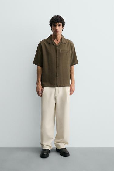 FLOWING RELAXED FIT SHIRT - Brown / Taupe by Zara