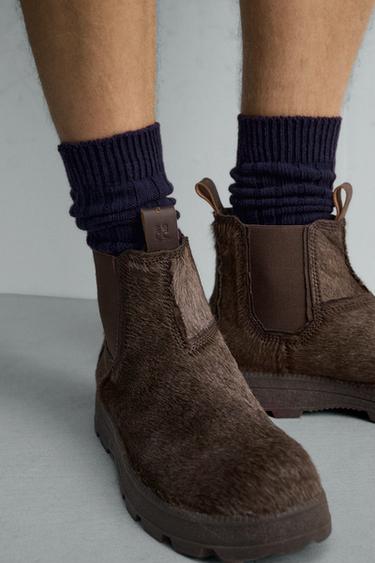 BOTTES CHELSEA EN CUIR X SR_A - Gris de Zara - Image 3