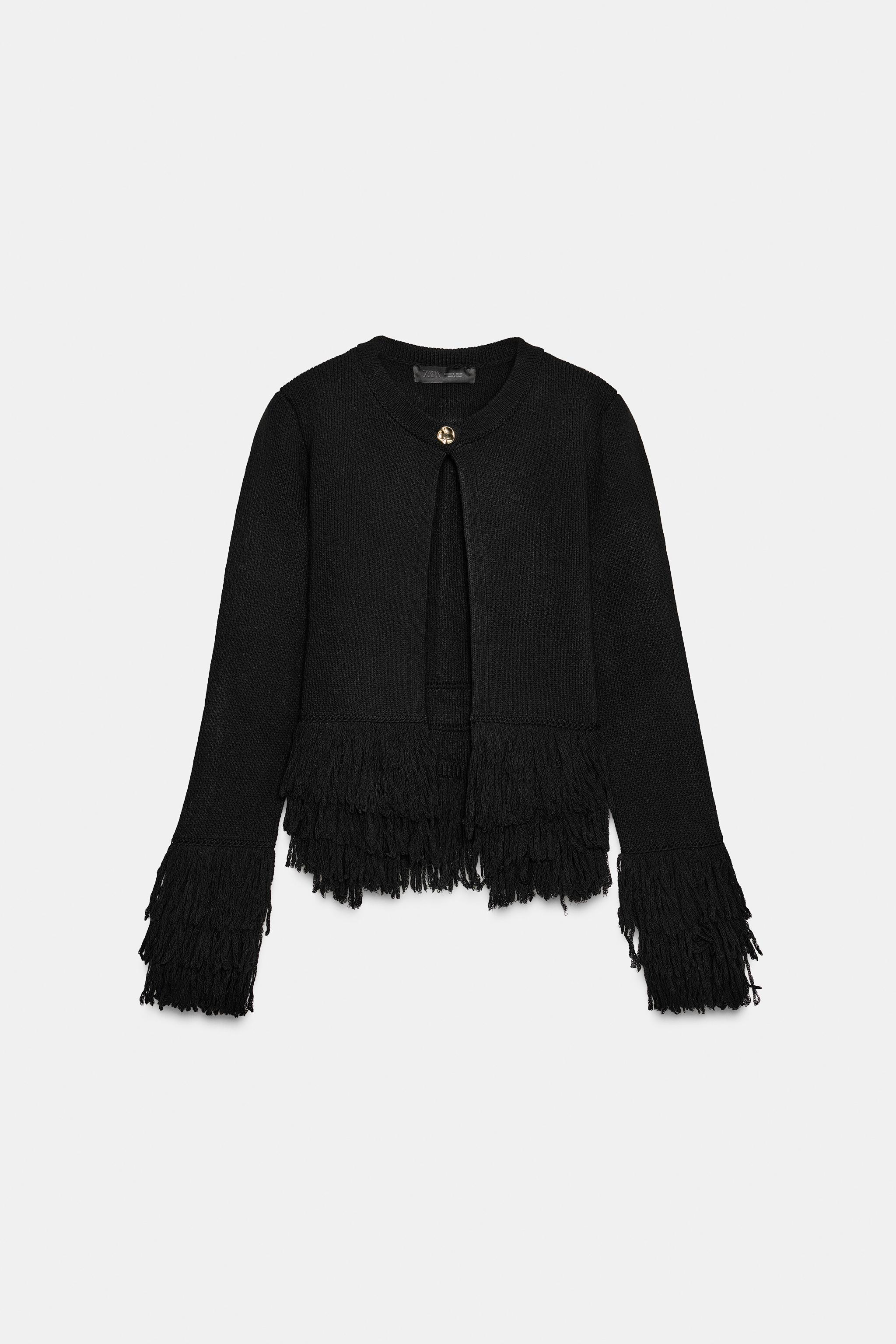 FRINGED KNIT CARDIGAN