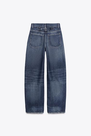 TRF STRAIGHT WIDE HIGH-WAIST JEANS - Navy blue by Zara - Image 8