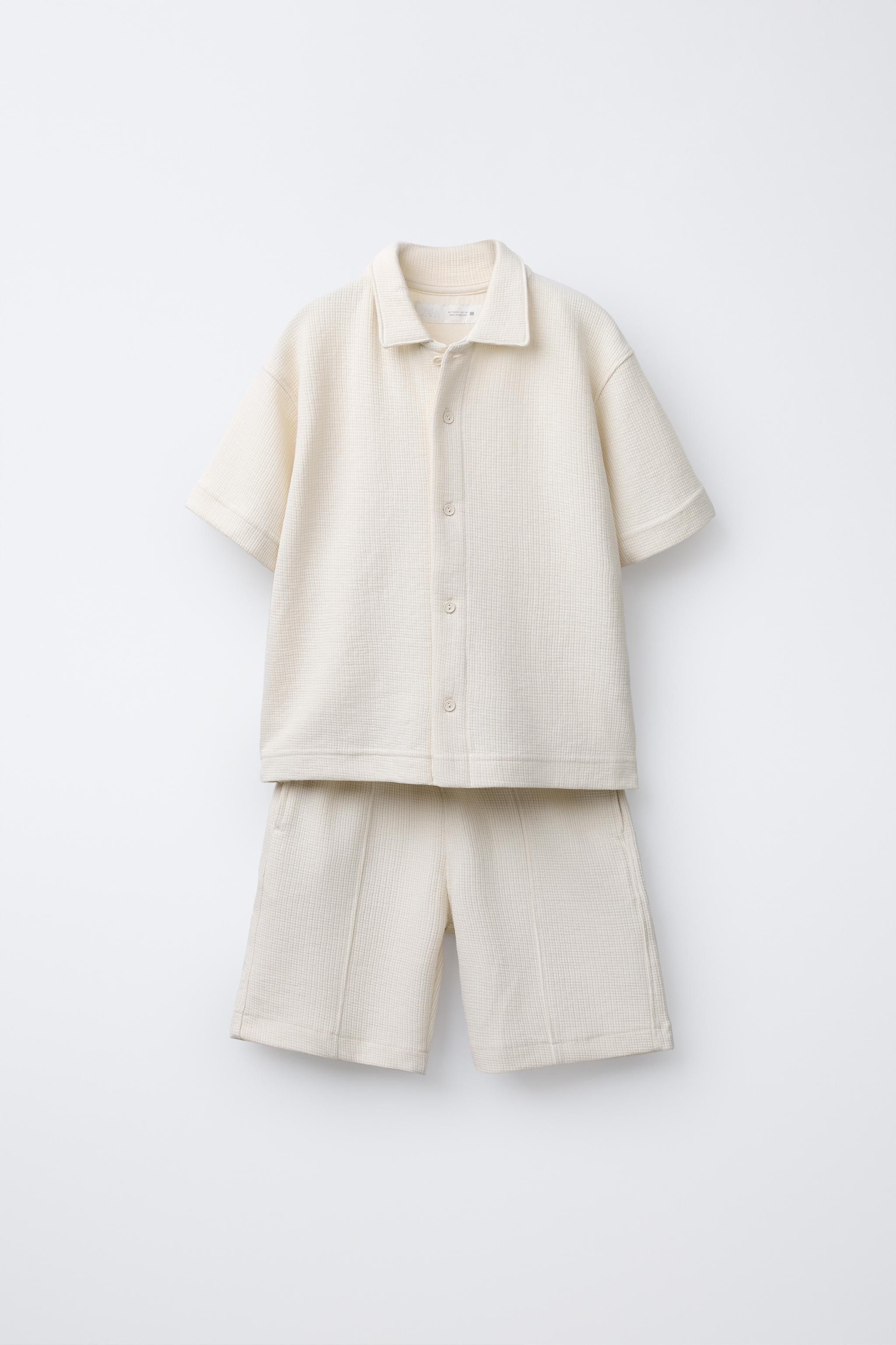 CONJUNTO CAMISA Y BERMUDA TEXTURA - Gris / Azul | ZARA Chile