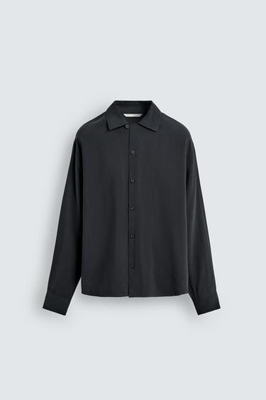 FLOWING RELAXED FIT SHIRT - Black by Zara