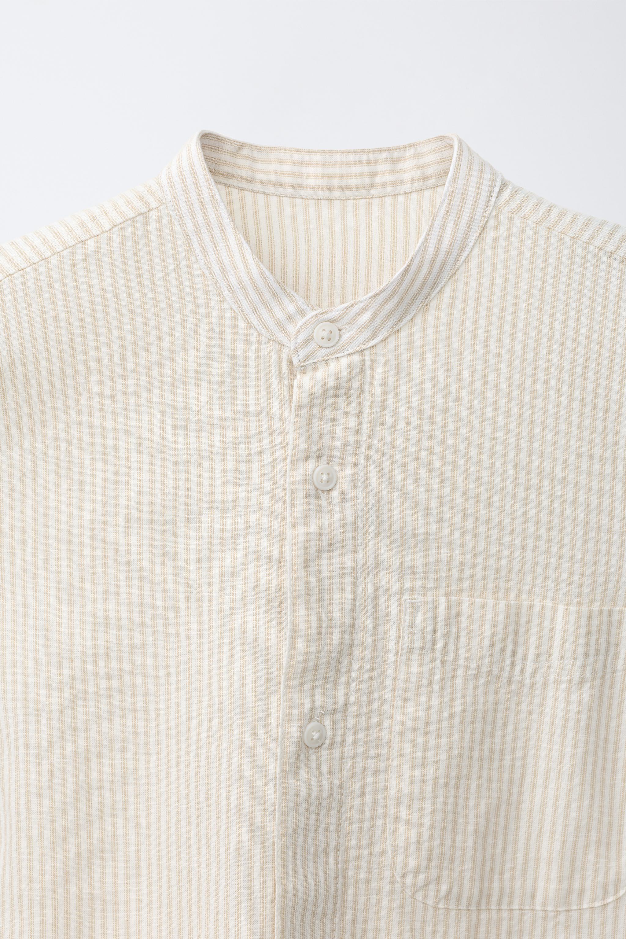 STRIPED COTTON LINEN SHIRT