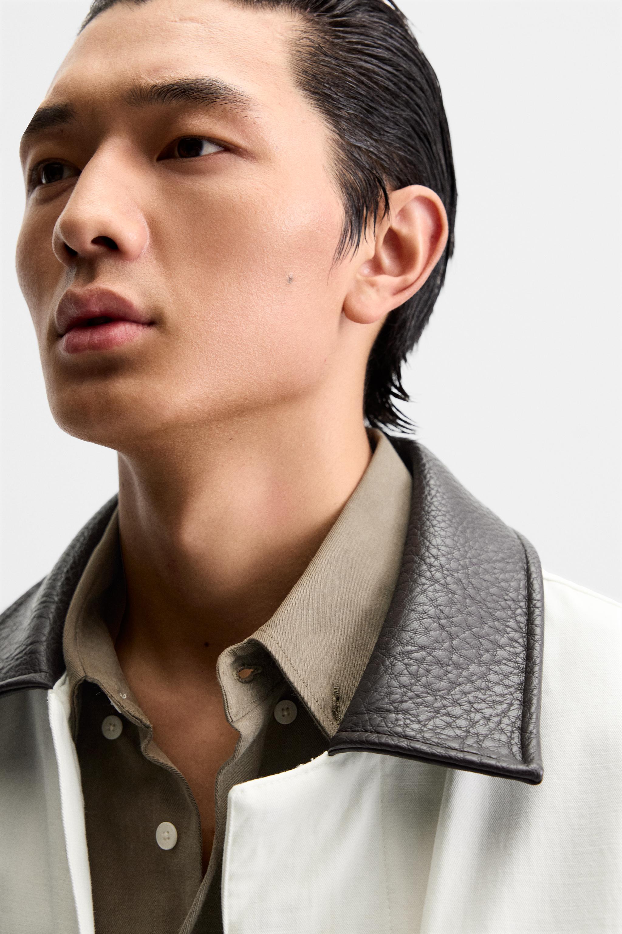 スペイン発送 ZARA コントラストカラージャケット ピンク 最新作 コントラストカラーの襟付きジャケット - ミディアムピンク