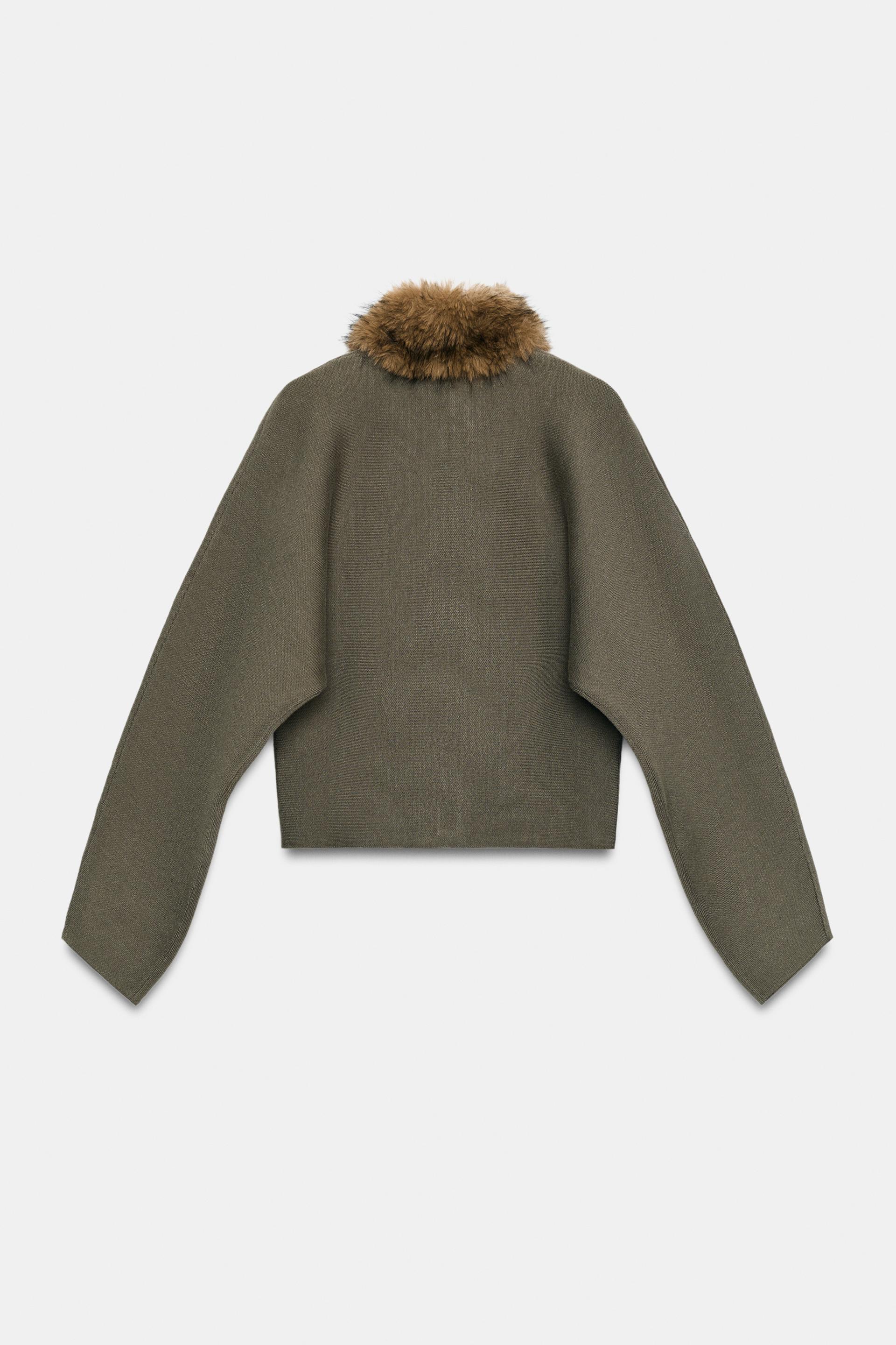 COMBINED FAUX FUR EFFECT CARDIGAN thumbnail 8