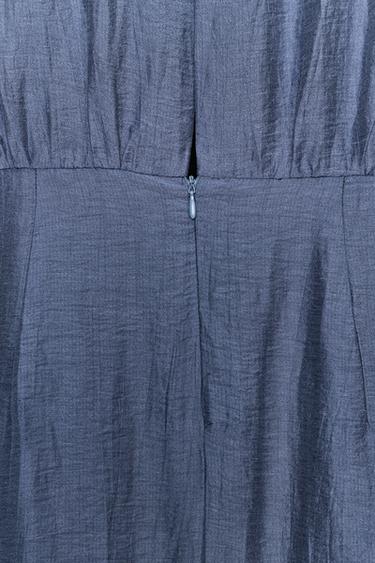 LINEN BLEND SLEEVELESS MIDI DRESS - Faded blue by Zara - Image 7