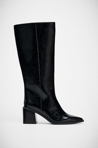 BOTA ALTA TACÓN - Negro de Zara