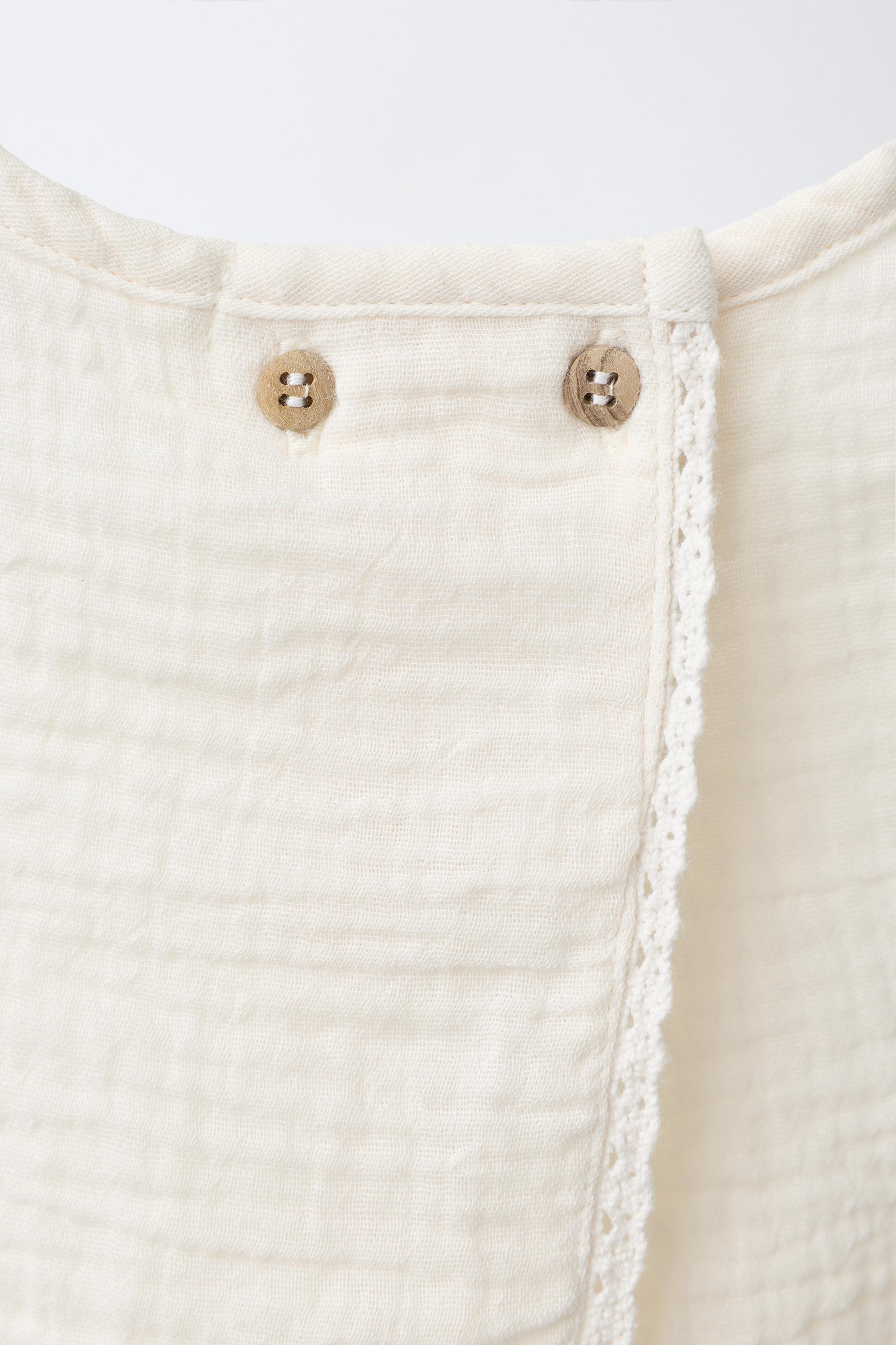 Zara TEXTURED LACE BLOUSE — фото 5