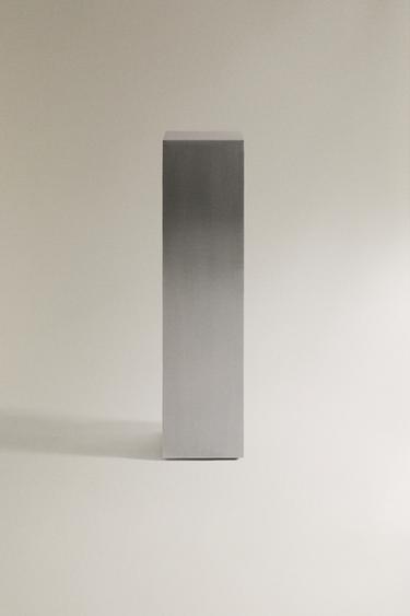 Zara TALL BRUSHED STAINLESS STEEL PEDESTAL | STUDIO MARY LENNOX - Steel - Image 0
