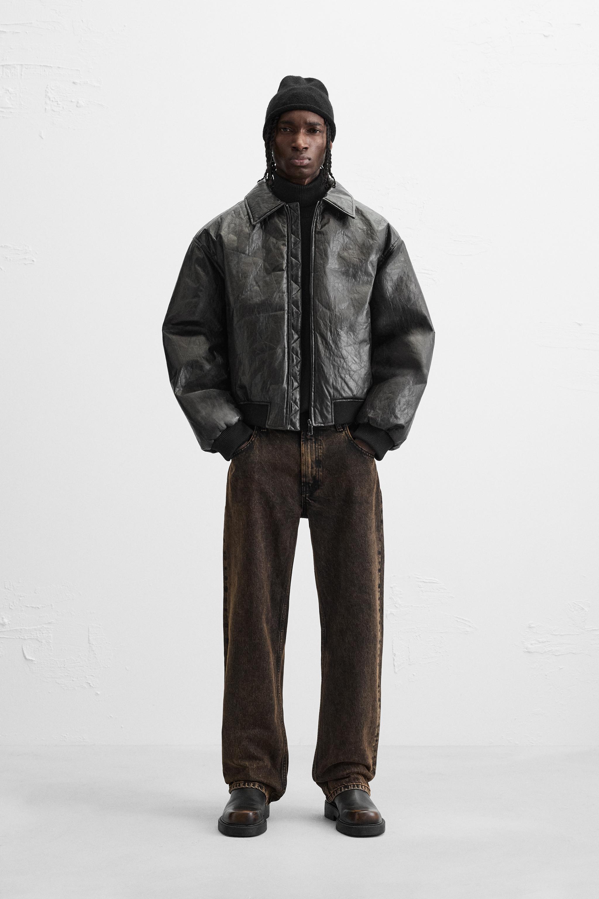 フェイクレザー パフジャケット - ブラック | ZARA Japan / 日本 