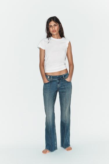 Zara LOW RISE TRF BOOTCUT JEANS - Blue