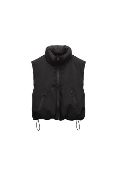 WATER-REPELLENT REVERSIBLE CROPPED GILET