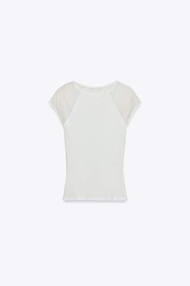 T-SHIRT COMBINÉ - Écru / Beige de Zara - Image 3