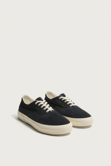 COMBINED LEATHER SNEAKERS — Blue 2