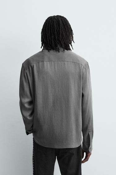 CHEMISE FLUIDE À POCHES - Gris de Zara - Image 2